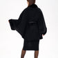 Genuine Scandinavian Mink Fur Double Face Wool Poncho