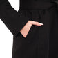 Cambridge Comfort Wraparound Wool Cashmere Coat in Black