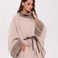 Genuine Mink Fur Double Face Wool Poncho