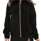 Genuine Suede Mink Trim Jacket
