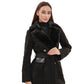 Genuine  Mink Fur Eco Suede Coat