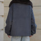 Rimini Genuine Fur Trim Wool Blend Parka in Graphite