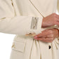 Alaska Longline Cashmere Wool Blend Coat in Ivory
