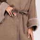 Genuine Scandinavian Mink Fur Double Face Wool Poncho