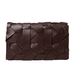 TheZenobia woven clutch handbag by thebagicon, featuring a textured woven design and compact size for stylish essentials.