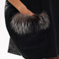 Alaska Outerwear Company black Saga Furs silver fox wool cashmere poncho vest coat