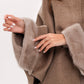 Genuine Scandinavian Mink Fur Double Face Wool Poncho