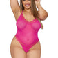 Plus Size High Hip Mesh Teddy and Robe