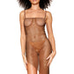 Rhinestone Fishnet Asymmetrical Chemise