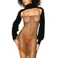 Rhinestone Fishnet Asymmetrical Chemise