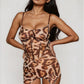 Leopard Mesh Garter Chemise