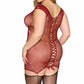 Plus Size Burgundy Glitter Net Chemise