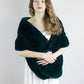 Vintage Green Faux Fur Bridal Cape (Audrey 05)
