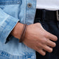 Double Brown Braided Leather Bracelet
