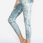 Trophy Yoga velvet cropped leggings, made in USA, shown in a soft stretch fabric close-up