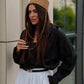Palomna Double Chain Pierced Hat in Dark Beige