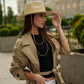 Tribli Doble-Chain Paper Straw Hat