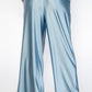Trophy Yoga matte satin lounge pants, Made in USA, shown in a relaxed fit.