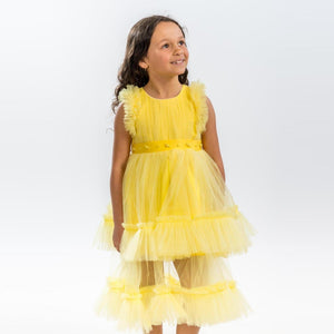 Canary Yellow Girls Formal Dress-1