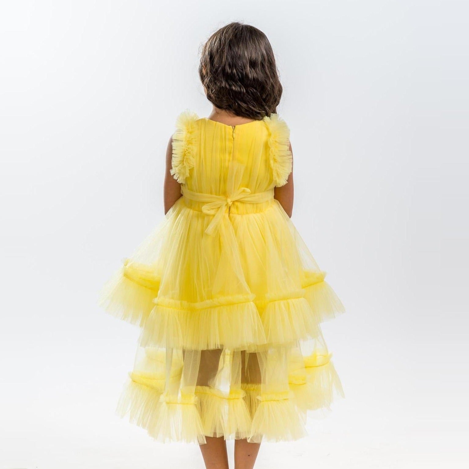 Canary Yellow Girls Formal Dress-2