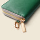 Large Zipper Wallet with Detachable Key Ring - Green
