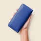 Large Zipper Wallet with Detachable Key Ring - Cobalt Blue