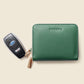 Small Zipper Wallet with Detachable Key Ring - Green