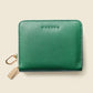 Small Zipper Wallet with Detachable Key Ring - Green