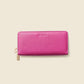 Large Zipper Wallet with Detachable Key Ring - Pink