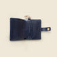 Leather Bifold Wallet with Snap & Key Ring - Marine Blue