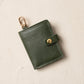 Leather Bifold Wallet with Snap & Key Ring - Olive