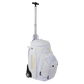 Luccini white wheeled gear bag with durable zippered design and rolling wheels