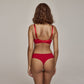 Sexy Sheer Lace Balconette Bra Tango Red-4