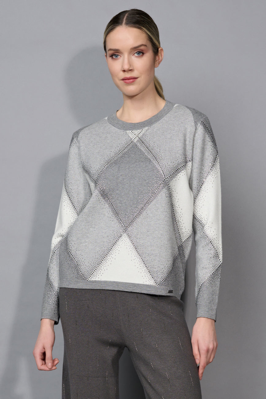 Diamond Top by Picadilly, a stylish women's top in soft fabric with diamond-patterned design, perfect for casual wear.