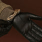 Diego (black) - Italian gloves made of American deerskin leather with rabbit fur lining