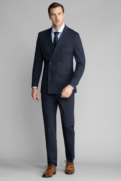 Performance Double Breasted Blazer // Navy