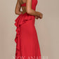 CLEARANCE - Nox Anabel E002 Strapless Long Dress Cut Out Back with Ruffled Bustle (Size M)