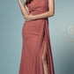 Nox Anabel E1005 Long One Shoulder Chiffon Evening Gown