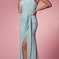 Nox Anabel E1005 Long One Shoulder Chiffon Evening Gown
