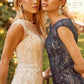 Nox Anabel E1006 Fitted Sheath Formal Lace Dress with Illusion Neckline