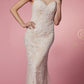 Nox Anabel E1006 Fitted Sheath Formal Lace Dress with Illusion Neckline
