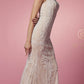 Nox Anabel E1006 Fitted Sheath Formal Lace Dress with Illusion Neckline