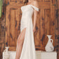 Nox Anabel E1043W Detachable Off Shoulder Straps Bustier Corset Satin Dress