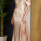 Nox Anabel E1043 Bustier Corset Satin Dress Detachable Off Shoulder Straps