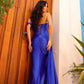 Nox Anabel E1239 Floor Length Satin Gown Side Sash with Leg Slit