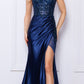 Nox Anabel E1284 Long Strapless Satin Sequin Boned Bodice Formal Gown
