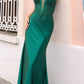 Nox Anabel E1290 Long Strapless Illusion V-Neckline Satin Gown