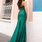 Nox Anabel E1290 Long Strapless Illusion V-Neckline Satin Gown