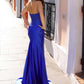 Nox Anabel E1290 Long Strapless Illusion V-Neckline Satin Gown