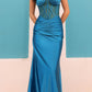 Nox Anabel E1292 Long Satin Fitted Corset Beaded Bodice Formal Gown